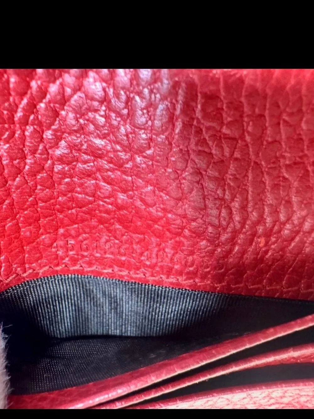Gucci Red Pebbled Leather Card Holder with Gold Double G Hardware